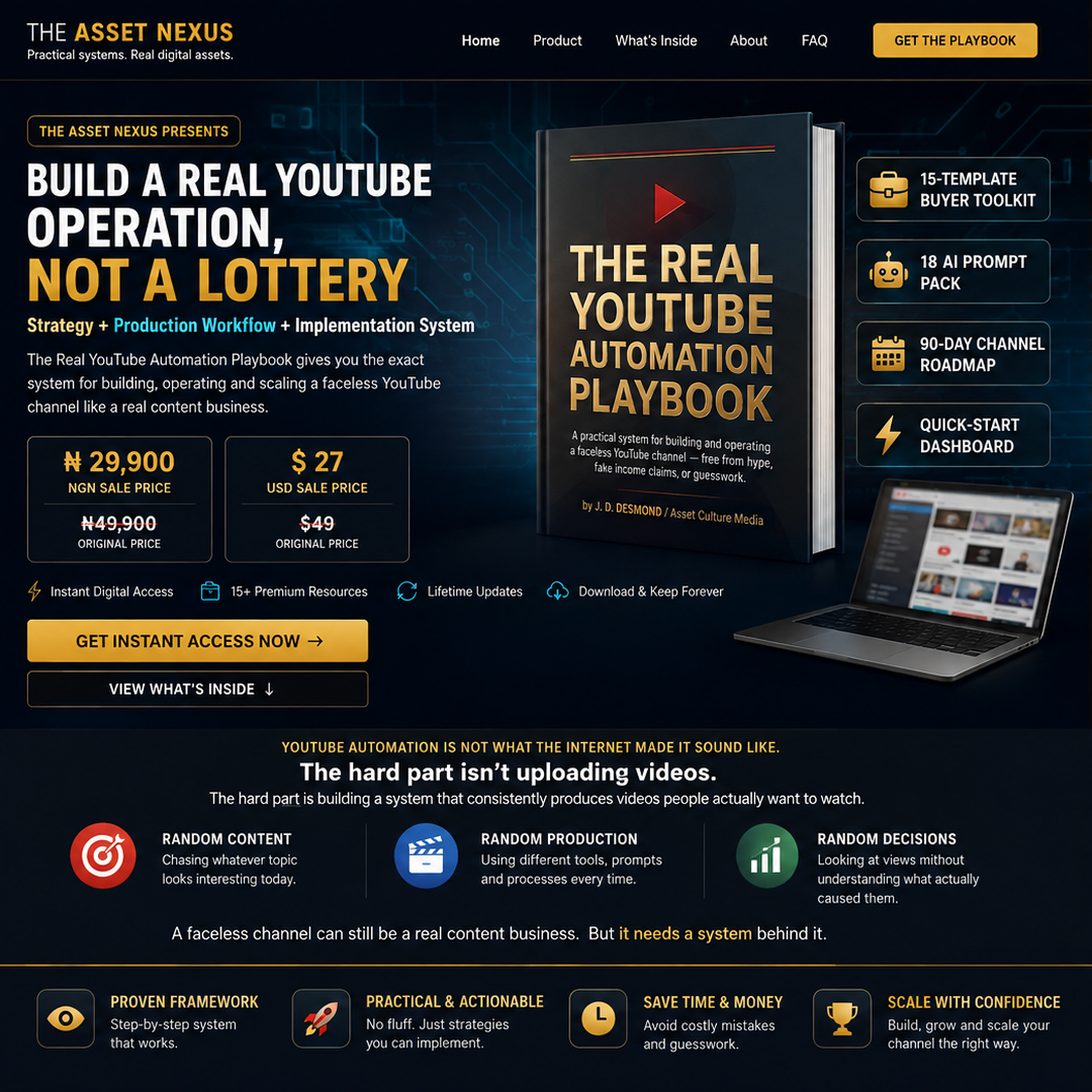 The Real YouTube Automation Playbook promotional flyer